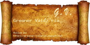 Gresner Valéria névjegykártya